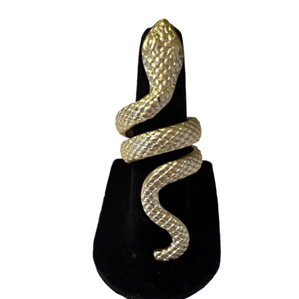 Gold Tone Metal Snake Wrap Ring Size 7 No Stones